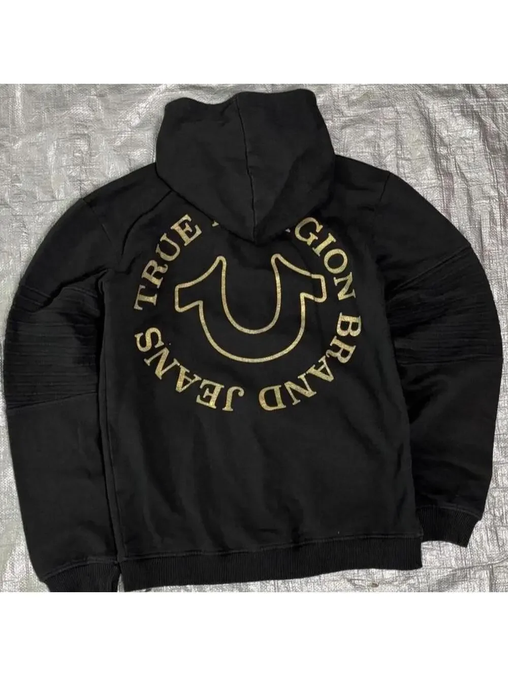 True Religion black zip up hoodie
